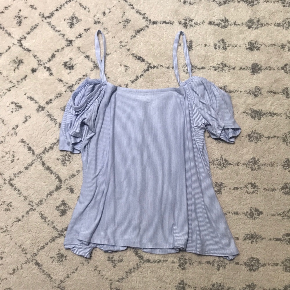 American Eagle Size Med Button Down Flutter Sleeve - image 2